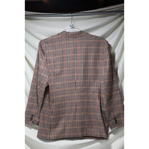 JH Collectibles Vtg Women's 16 Blazer Brown/Red Check Pattern Pockets 100% Wool - Picture 6 of 16